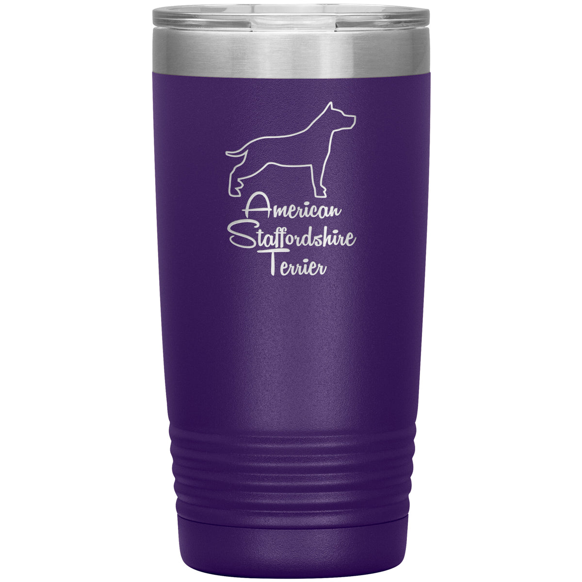 American Staffordshire Terrier Dog Outlined Silhouette 20oz Insulated Tumbler