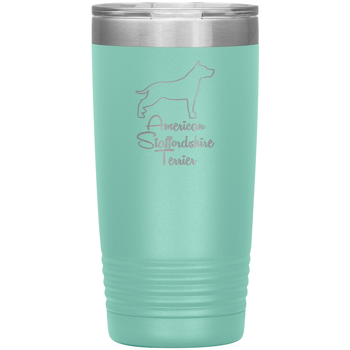 American Staffordshire Terrier Dog Outlined Silhouette 20oz Insulated Tumbler