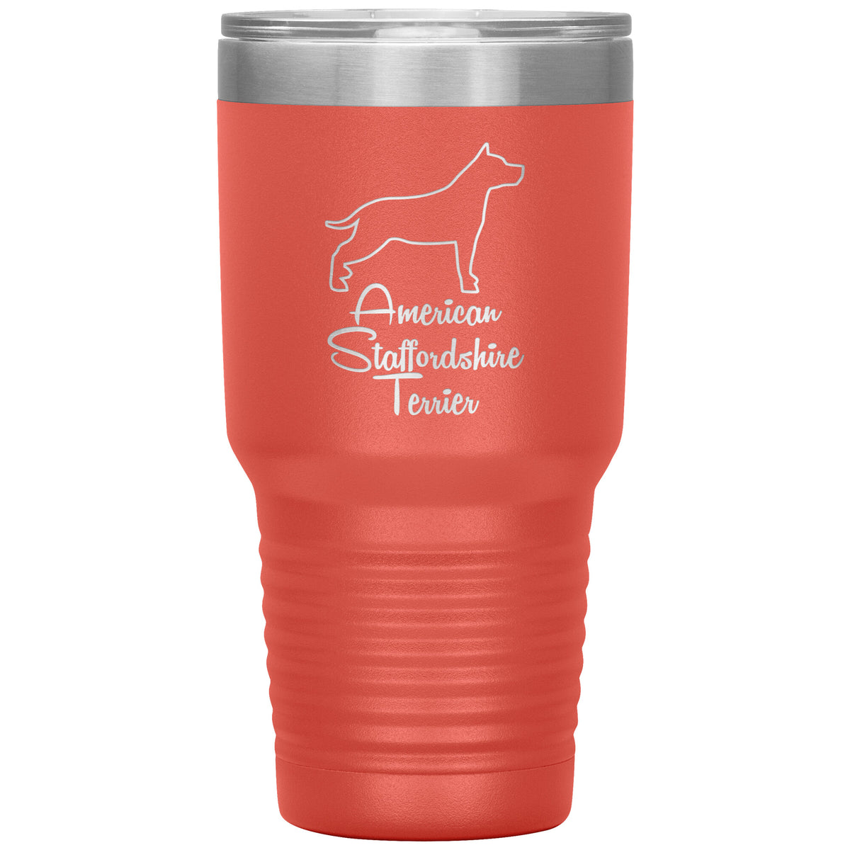 American Staffordshire Terrier Dog Outlined Silhouette 30oz Insulated Tumbler
