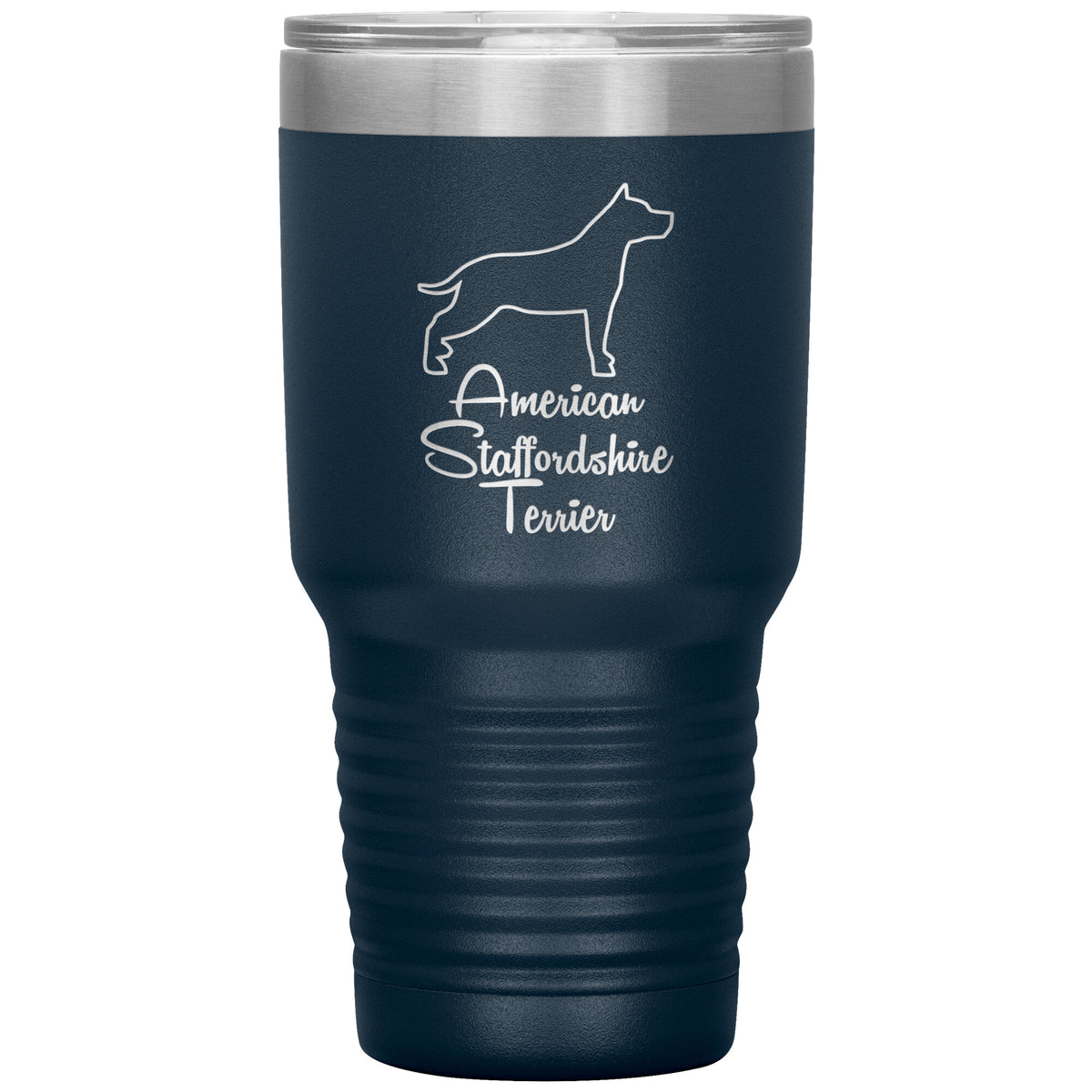 American Staffordshire Terrier Dog Outlined Silhouette 30oz Insulated Tumbler