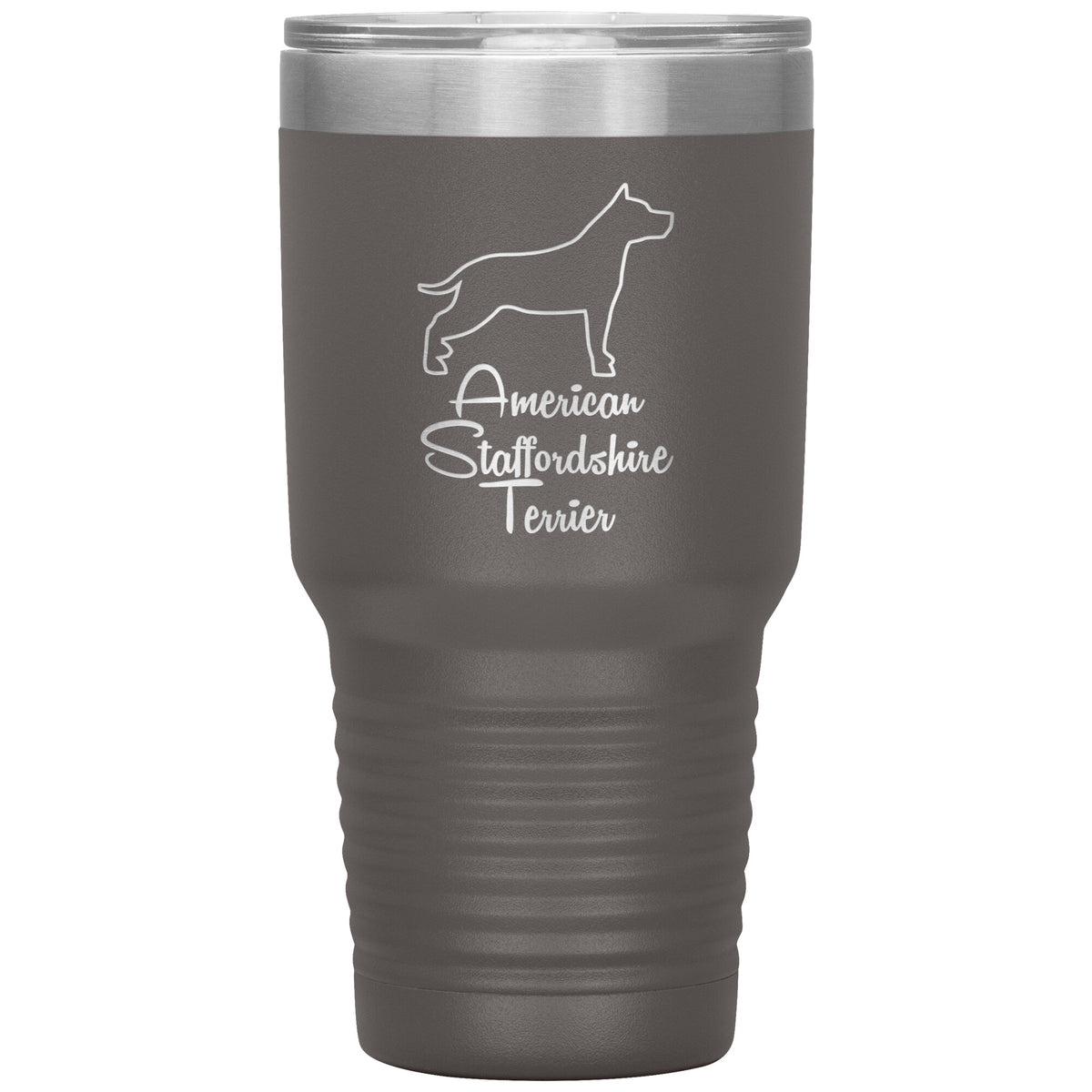 American Staffordshire Terrier Dog Outlined Silhouette 30oz Insulated Tumbler