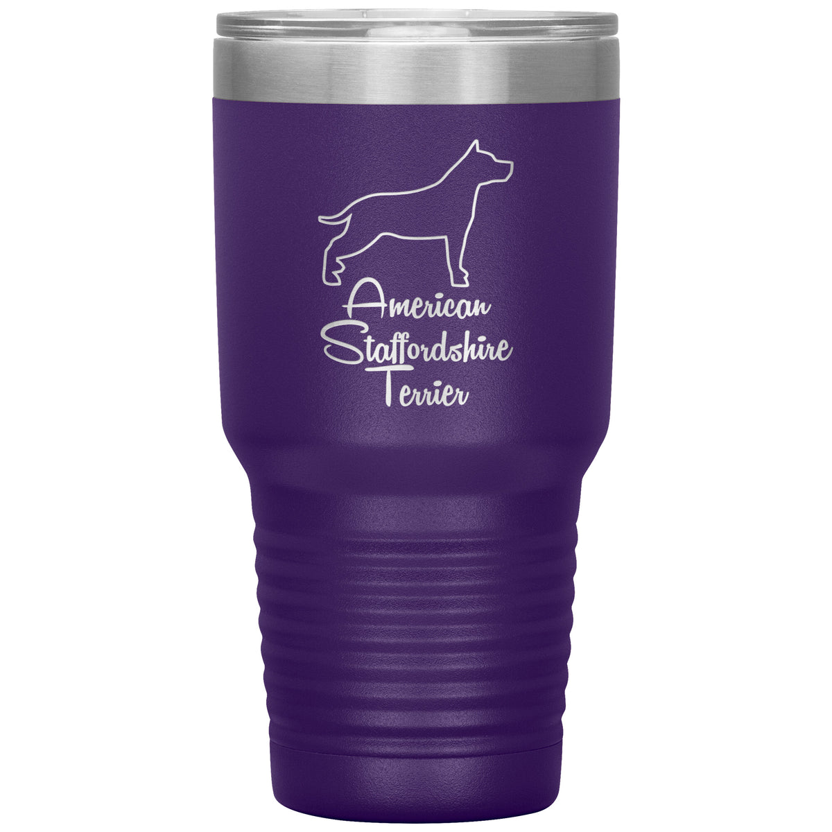 American Staffordshire Terrier Dog Outlined Silhouette 30oz Insulated Tumbler