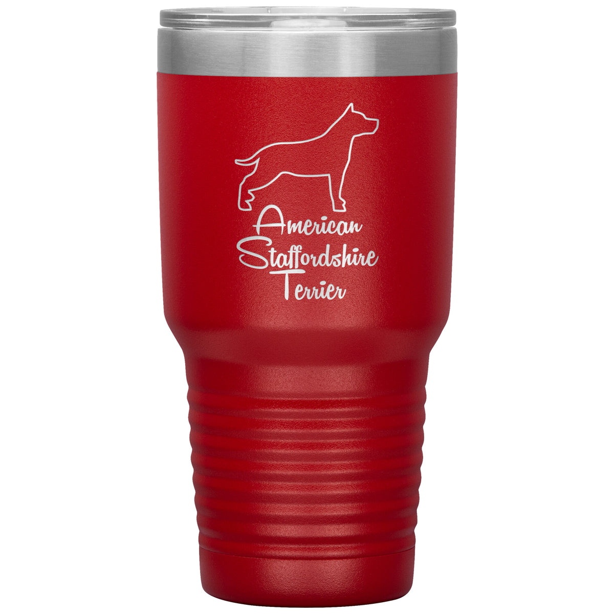 American Staffordshire Terrier Dog Outlined Silhouette 30oz Insulated Tumbler