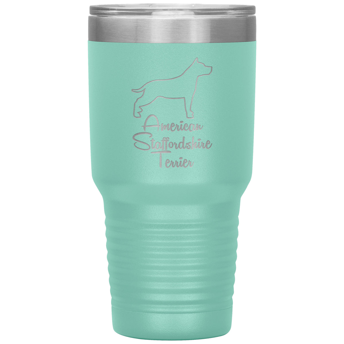 American Staffordshire Terrier Dog Outlined Silhouette 30oz Insulated Tumbler