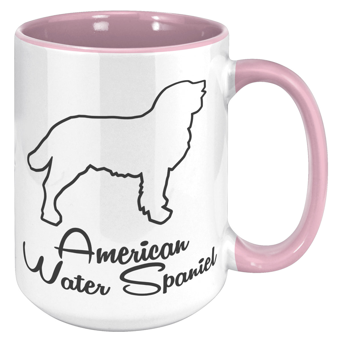 American Water Spaniel Dog Outlined Silhouette 15oz Accent Mug