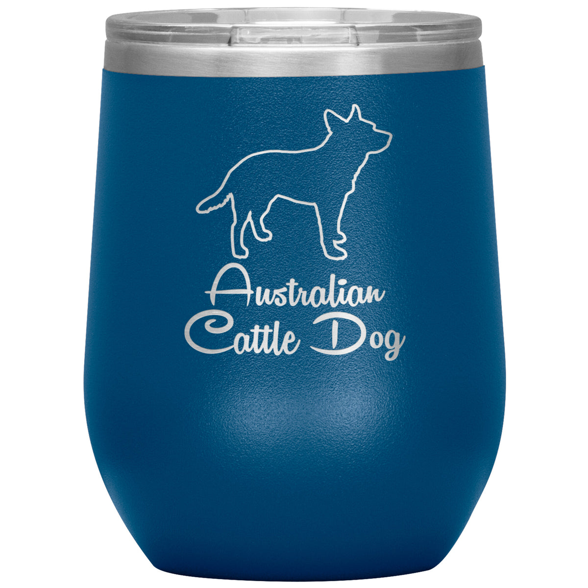 Australian Cattle Dog Outlined Silhouette 12oz Wine Insulated Tumbler