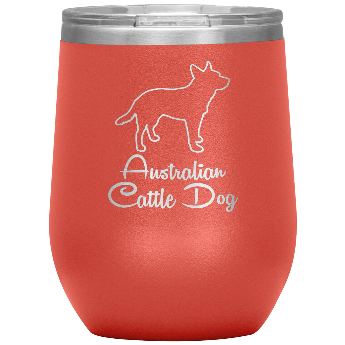 Australian Cattle Dog Outlined Silhouette 12oz Wine Insulated Tumbler
