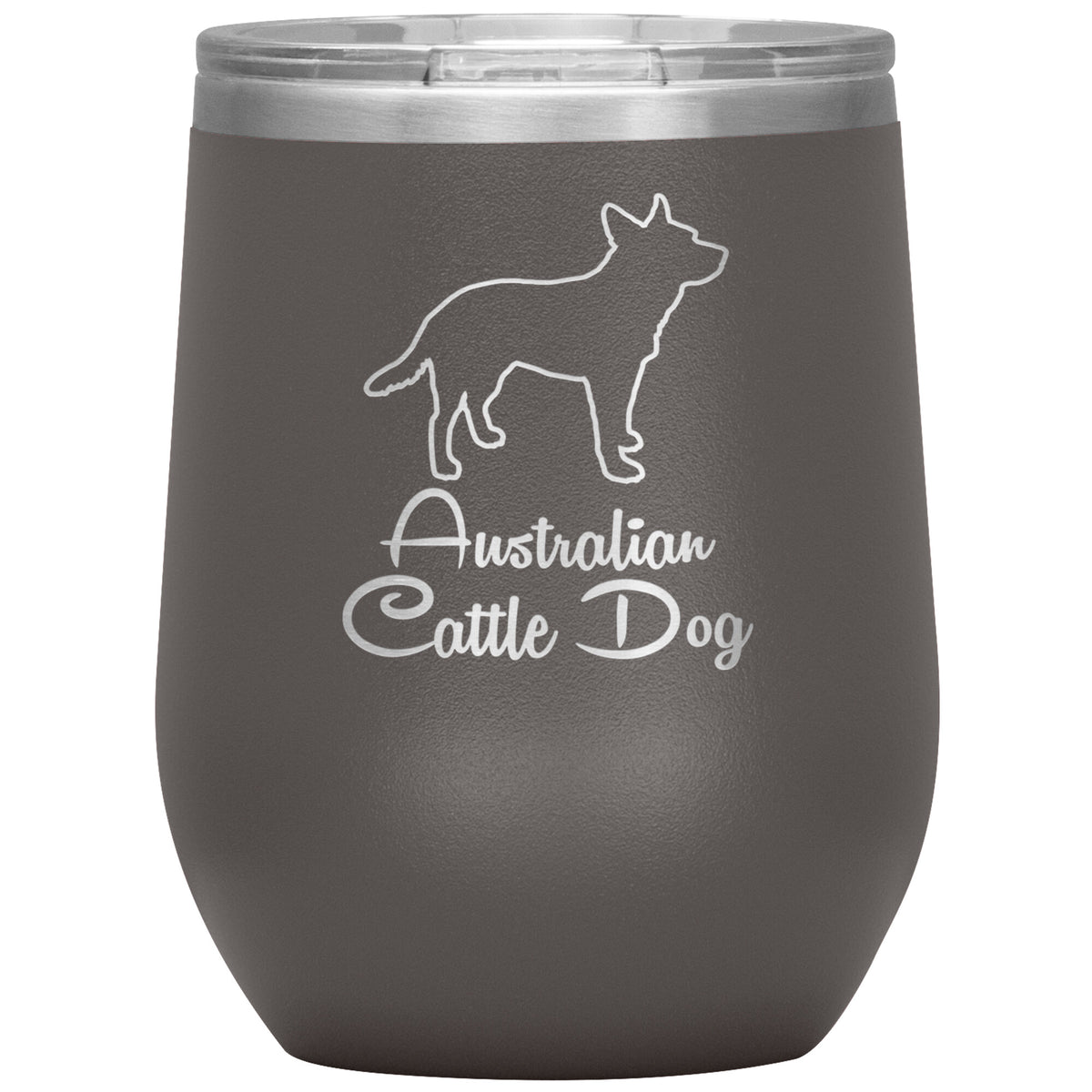 Australian Cattle Dog Outlined Silhouette 12oz Wine Insulated Tumbler
