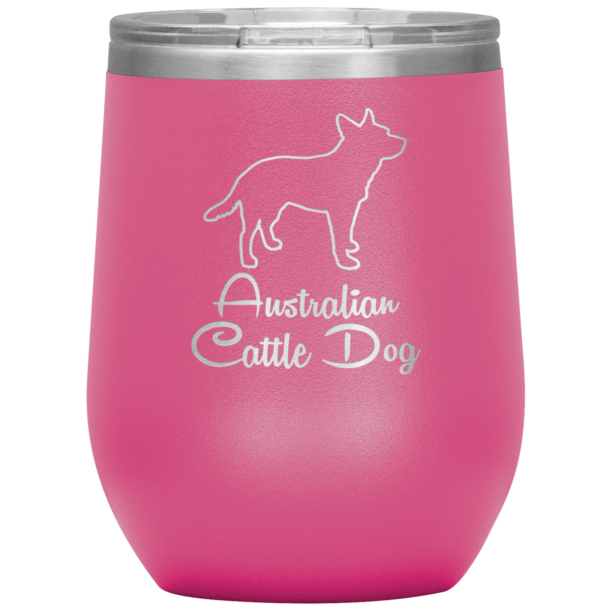 Australian Cattle Dog Outlined Silhouette 12oz Wine Insulated Tumbler