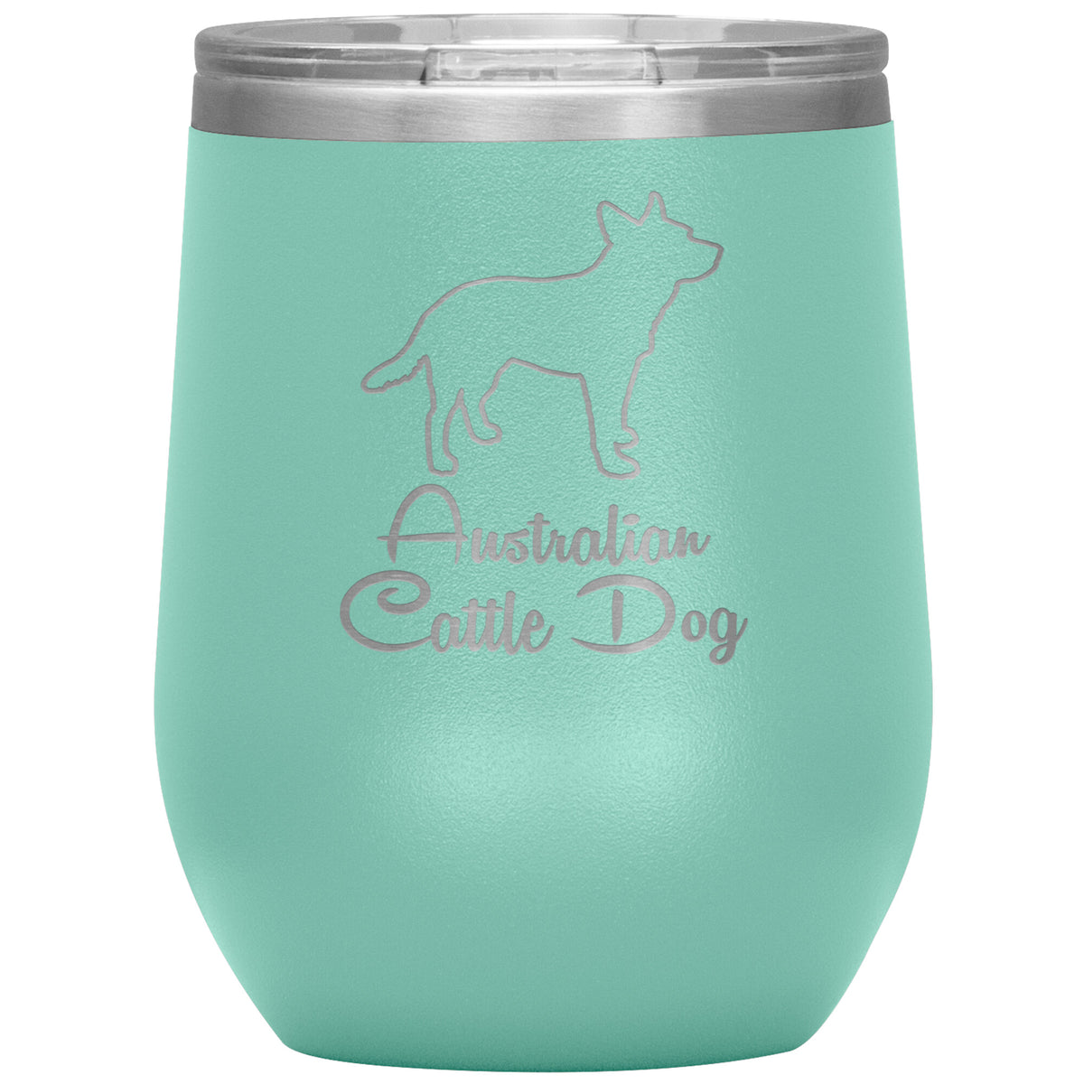 Australian Cattle Dog Outlined Silhouette 12oz Wine Insulated Tumbler