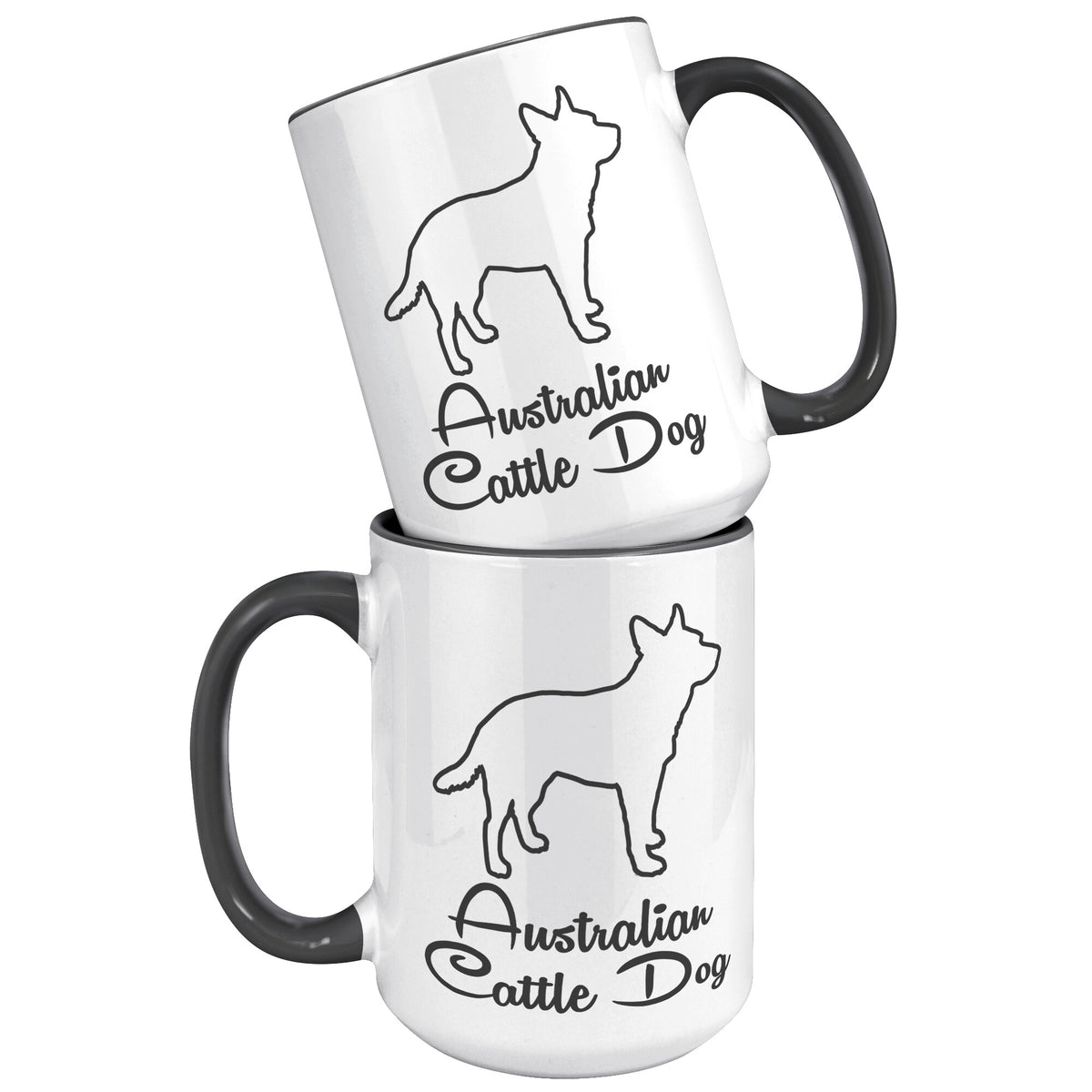 Australian Cattle Dog Outlined Silhouette 15oz Accent Mug