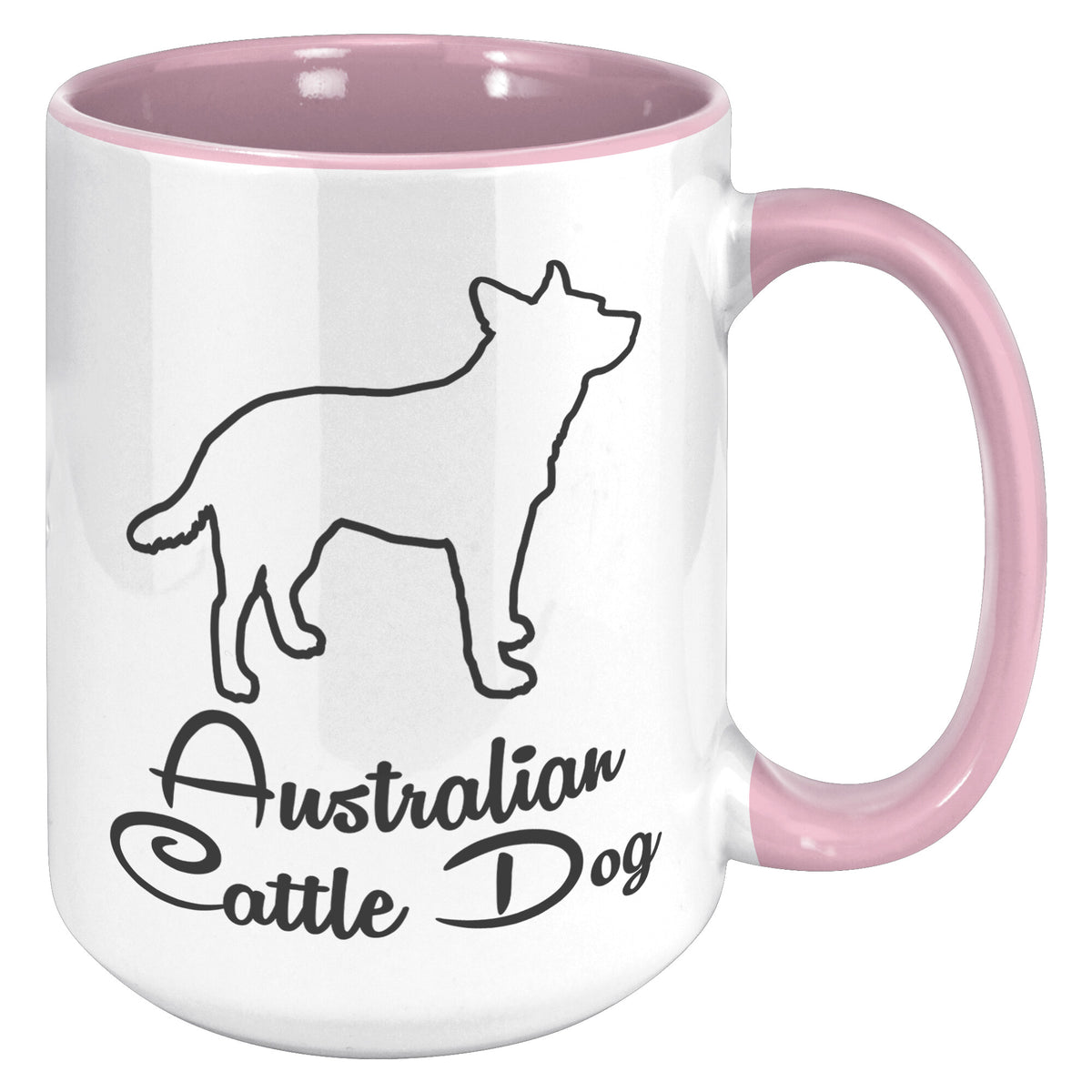 Australian Cattle Dog Outlined Silhouette 15oz Accent Mug