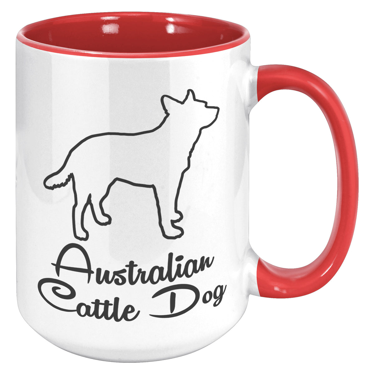 Australian Cattle Dog Outlined Silhouette 15oz Accent Mug