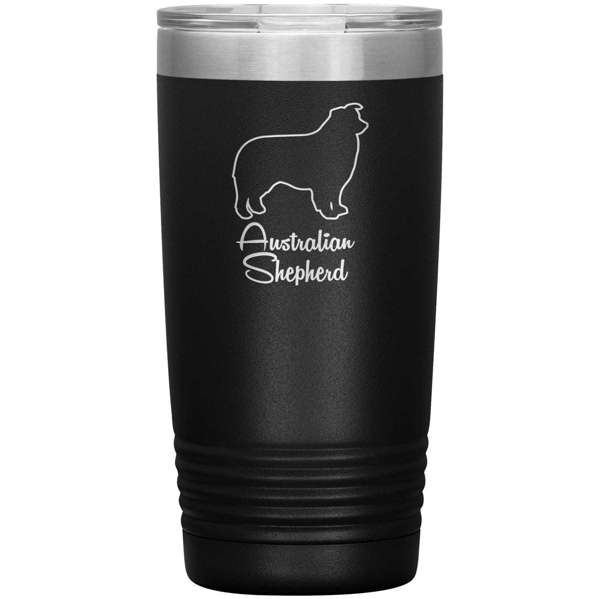 Australian Shepherd Dog Outlined Silhouette 20oz Insulated Tumbler