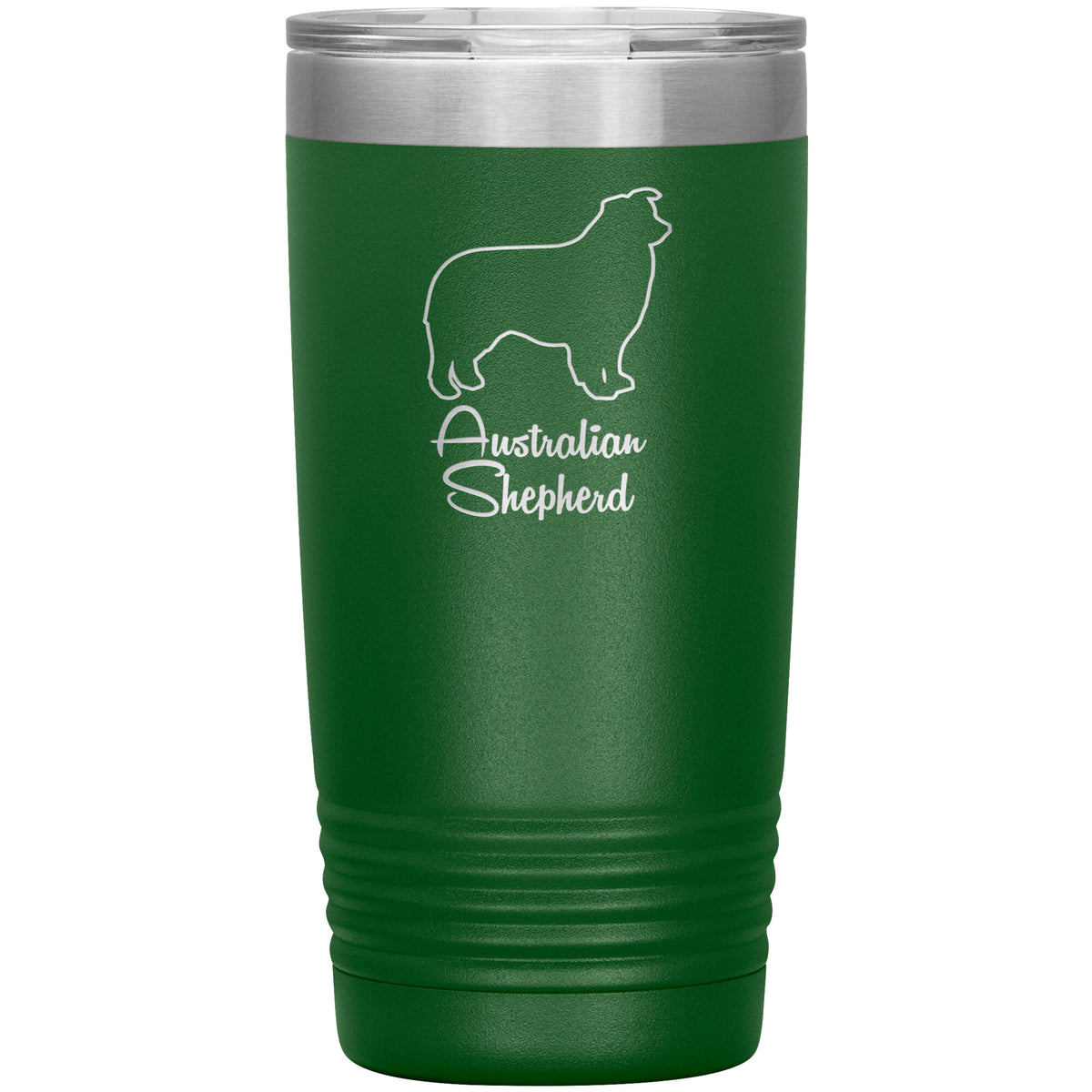 Australian Shepherd Dog Outlined Silhouette 20oz Insulated Tumbler