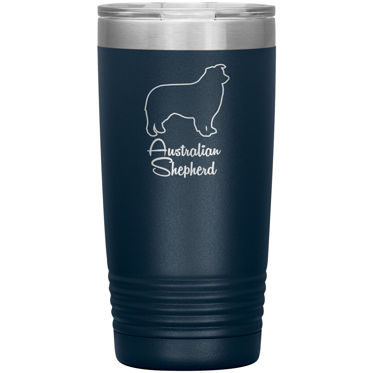Australian Shepherd Dog Outlined Silhouette 20oz Insulated Tumbler