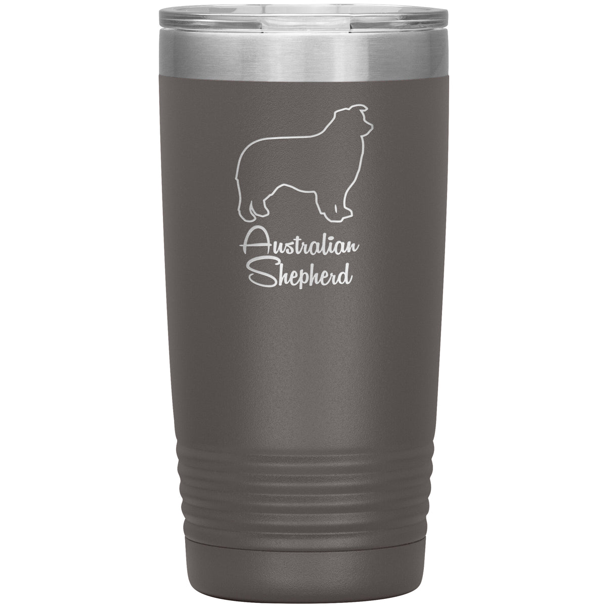 Australian Shepherd Dog Outlined Silhouette 20oz Insulated Tumbler