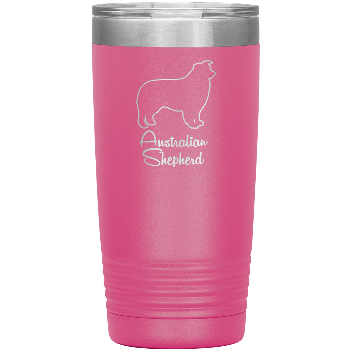 Australian Shepherd Dog Outlined Silhouette 20oz Insulated Tumbler
