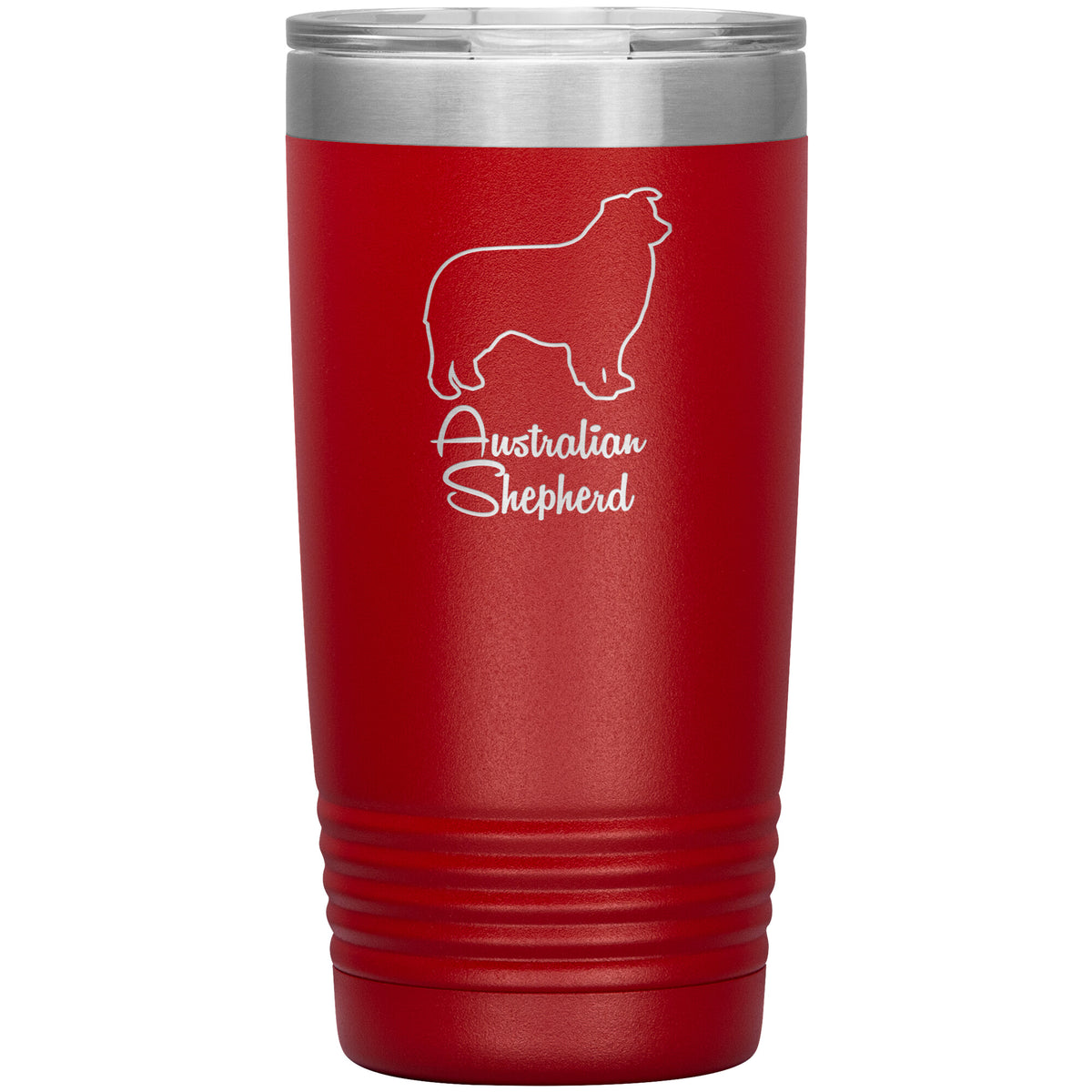 Australian Shepherd Dog Outlined Silhouette 20oz Insulated Tumbler