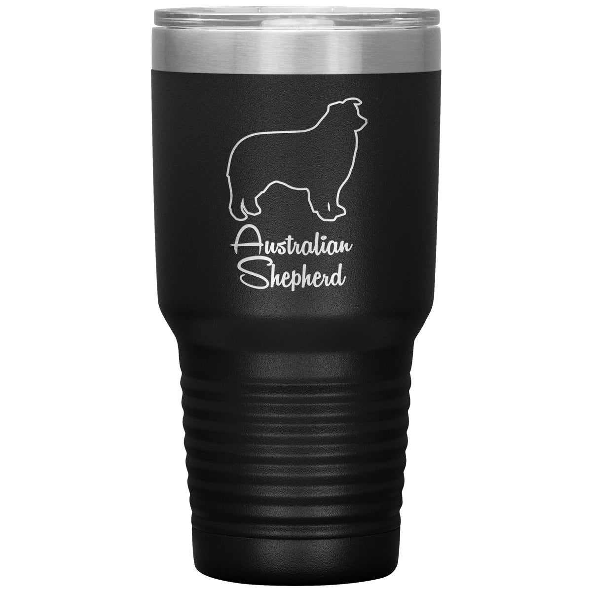 Australian Shepherd Dog Outlined Silhouette 30oz Insulated Tumbler