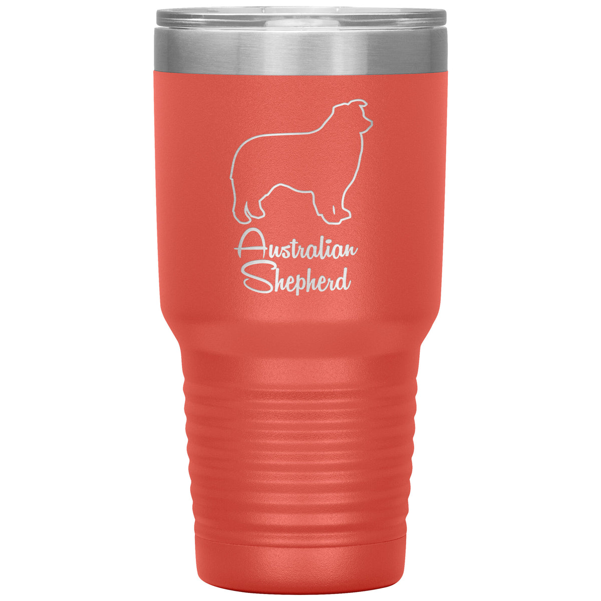 Australian Shepherd Dog Outlined Silhouette 30oz Insulated Tumbler