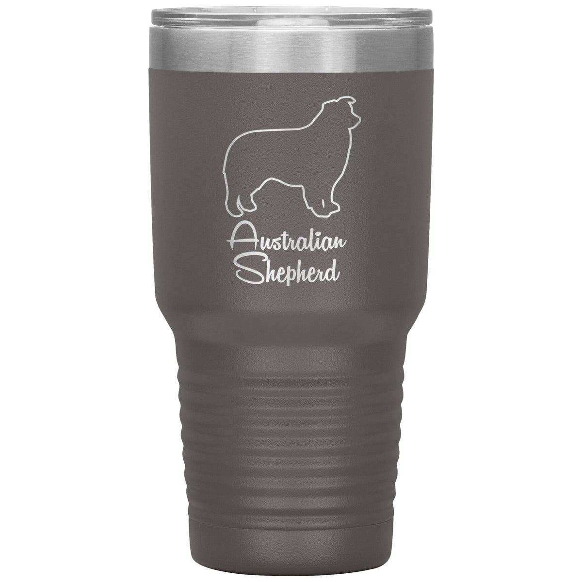 Australian Shepherd Dog Outlined Silhouette 30oz Insulated Tumbler