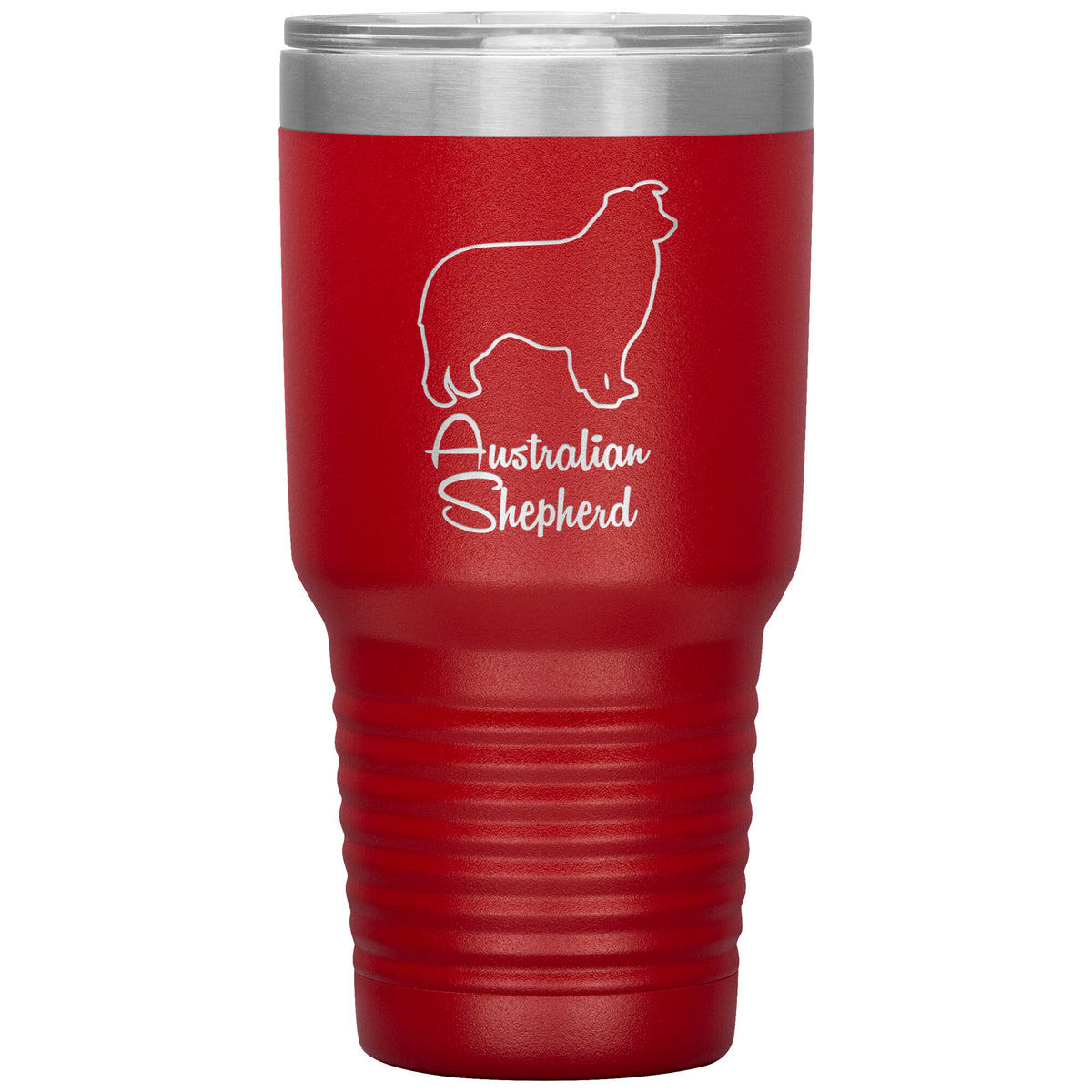 Australian Shepherd Dog Outlined Silhouette 30oz Insulated Tumbler