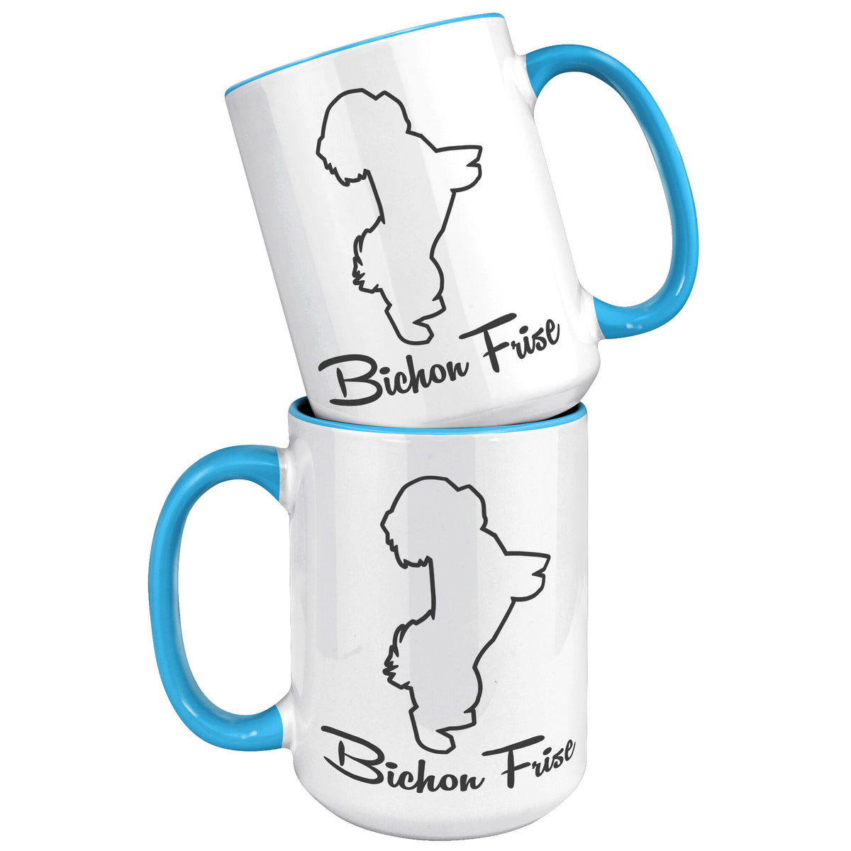 Bichon Frise Dog Outlined Silhouette 15oz Accent Mug