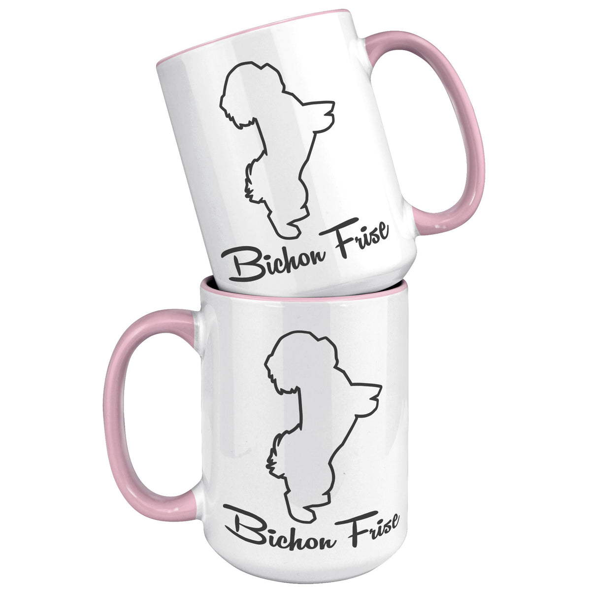Bichon Frise Dog Outlined Silhouette 15oz Accent Mug
