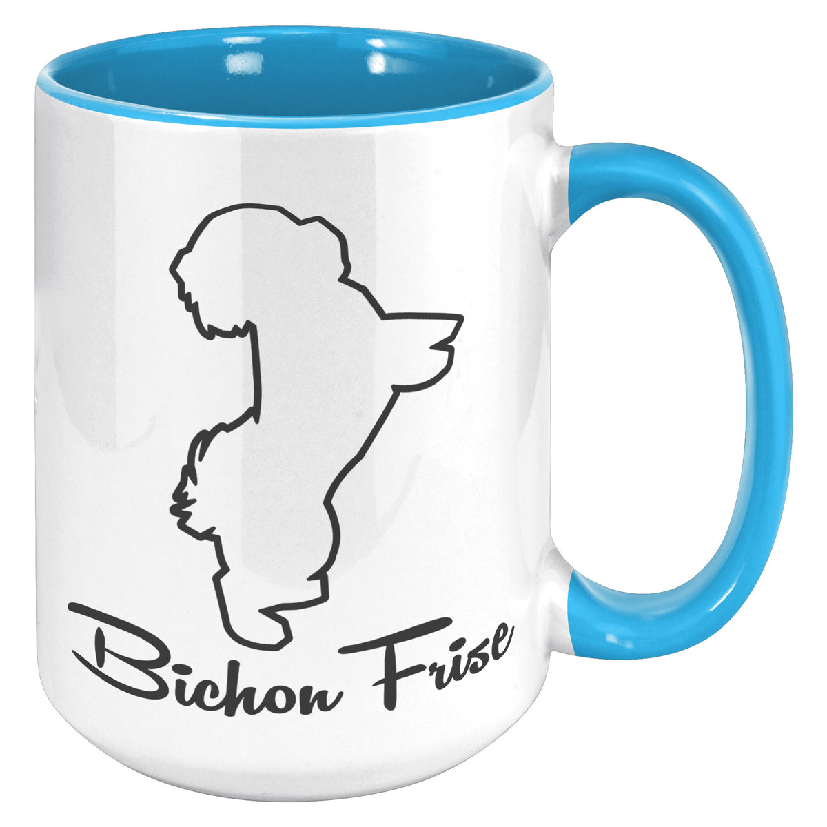 Bichon Frise Dog Outlined Silhouette 15oz Accent Mug