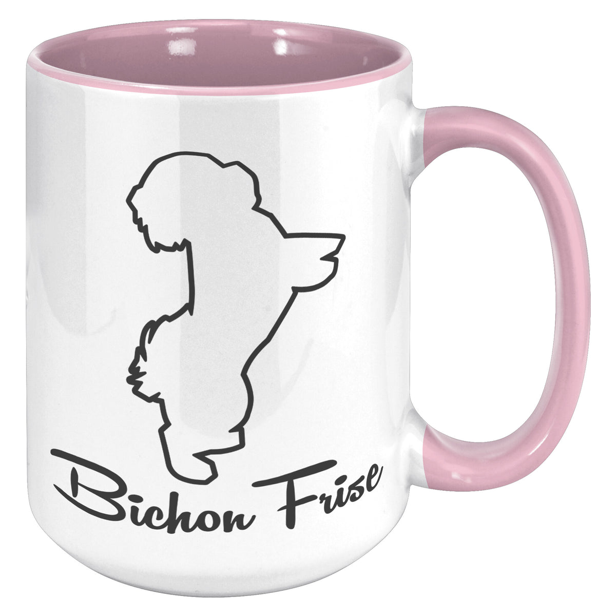 Bichon Frise Dog Outlined Silhouette 15oz Accent Mug