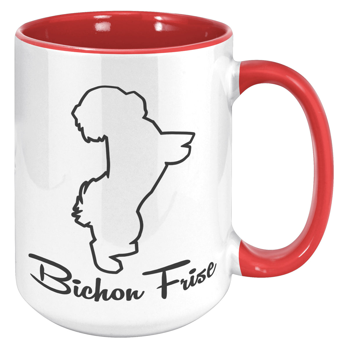 Bichon Frise Dog Outlined Silhouette 15oz Accent Mug