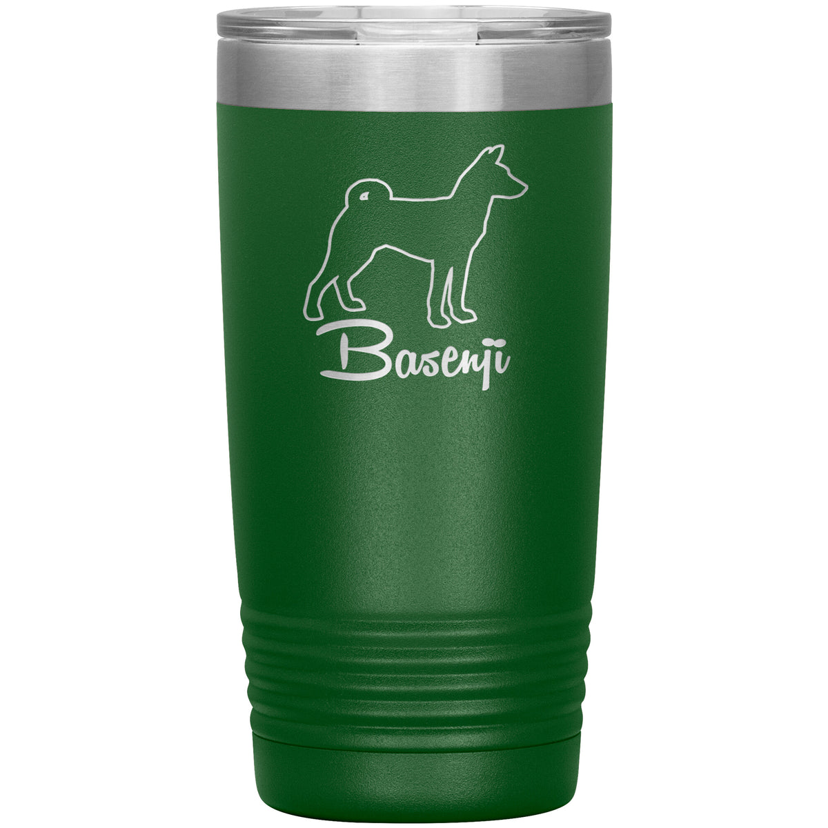 Basenji Dog Outlined Silhouette 20oz Insulated Tumbler