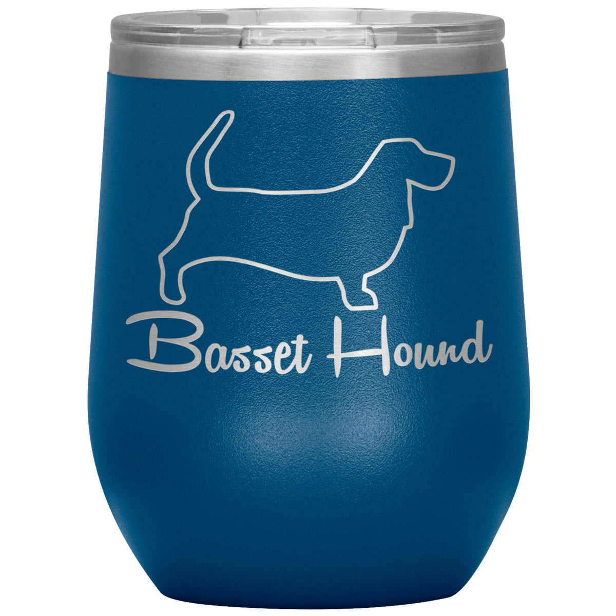 Basset Hound Dog Outlined Silhouette 12oz Wine Insulated Tumbler