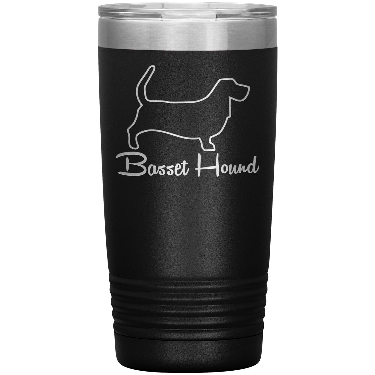 Basset Hound Dog Outlined Silhouette 20oz Insulated Tumbler