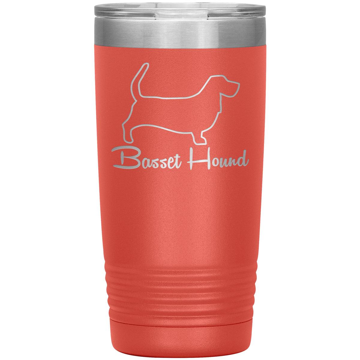 Basset Hound Dog Outlined Silhouette 20oz Insulated Tumbler