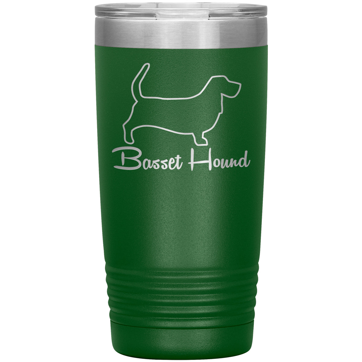 Basset Hound Dog Outlined Silhouette 20oz Insulated Tumbler