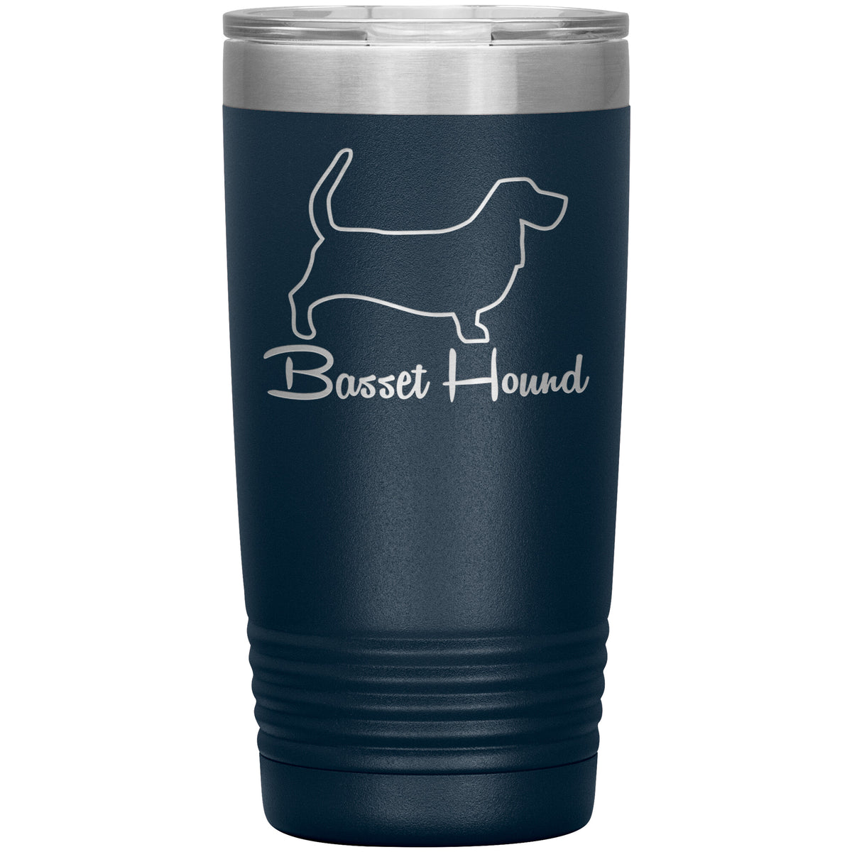 Basset Hound Dog Outlined Silhouette 20oz Insulated Tumbler