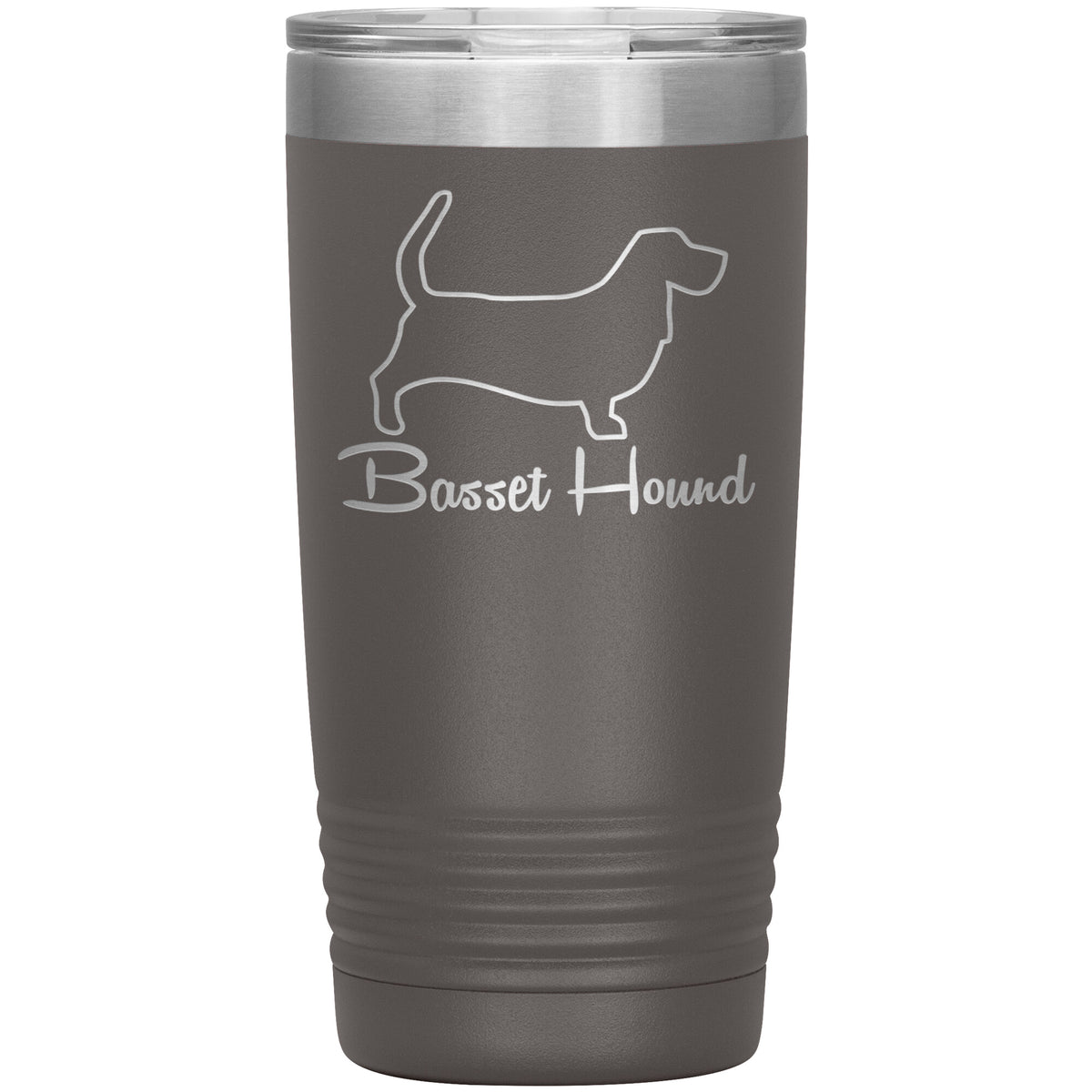 Basset Hound Dog Outlined Silhouette 20oz Insulated Tumbler