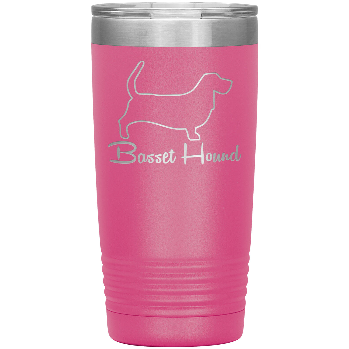 Basset Hound Dog Outlined Silhouette 20oz Insulated Tumbler