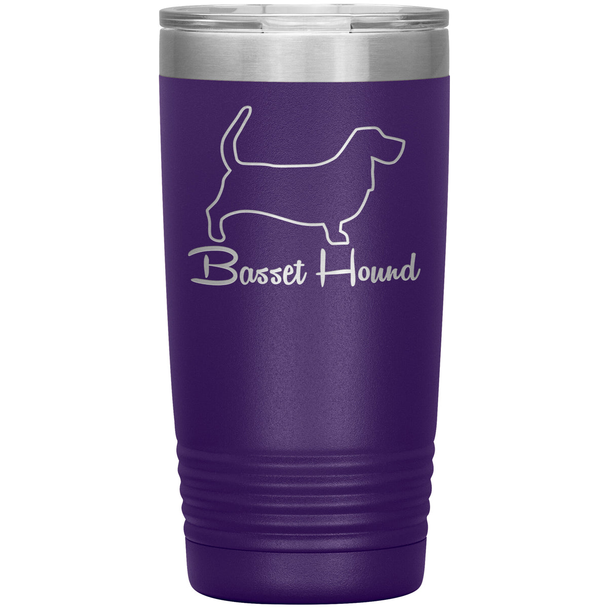 Basset Hound Dog Outlined Silhouette 20oz Insulated Tumbler