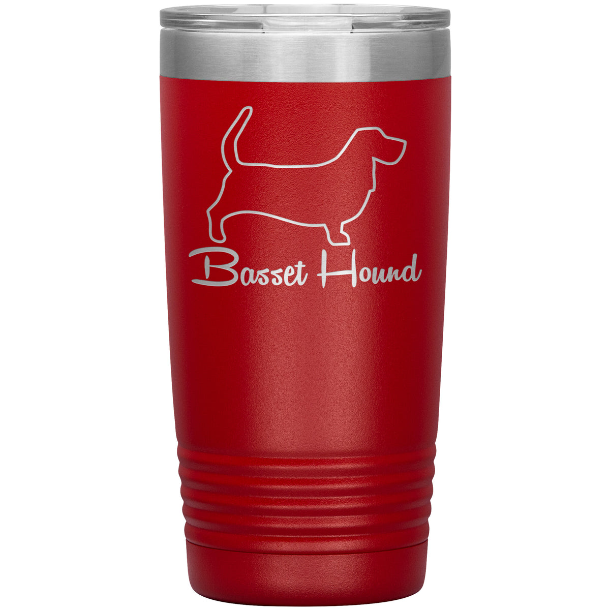 Basset Hound Dog Outlined Silhouette 20oz Insulated Tumbler