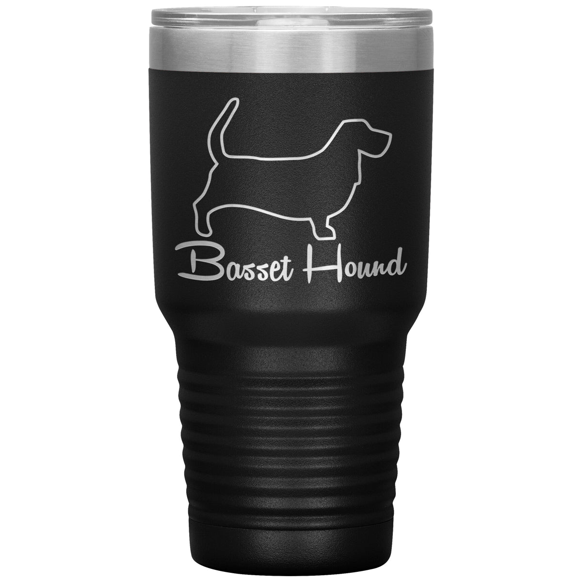 Basset Hound Dog Outlined Silhouette 30oz Insulated Tumbler