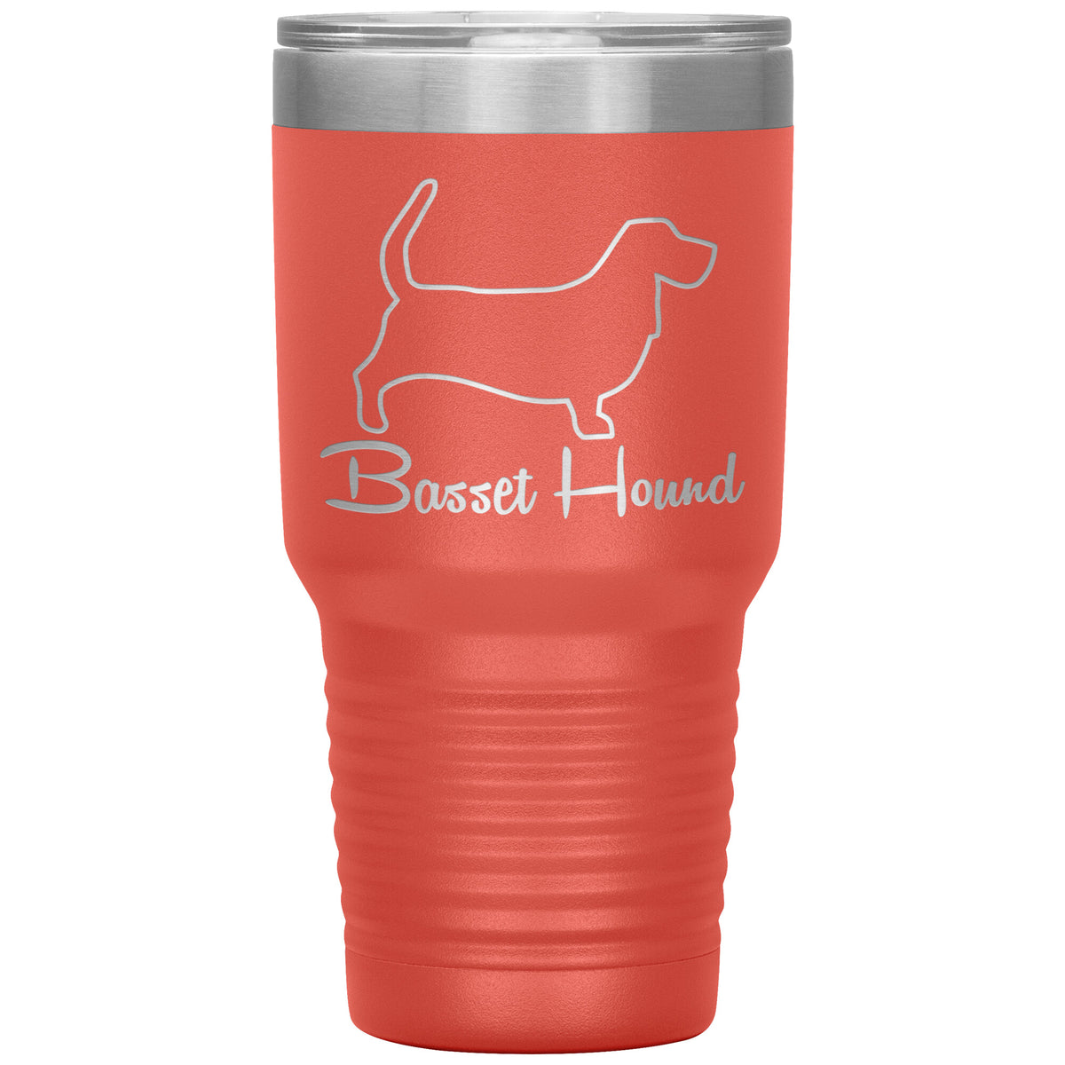 Basset Hound Dog Outlined Silhouette 30oz Insulated Tumbler