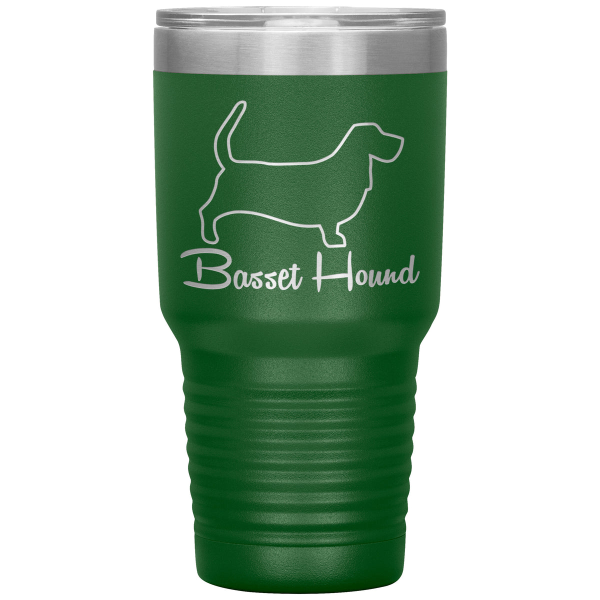 Basset Hound Dog Outlined Silhouette 30oz Insulated Tumbler