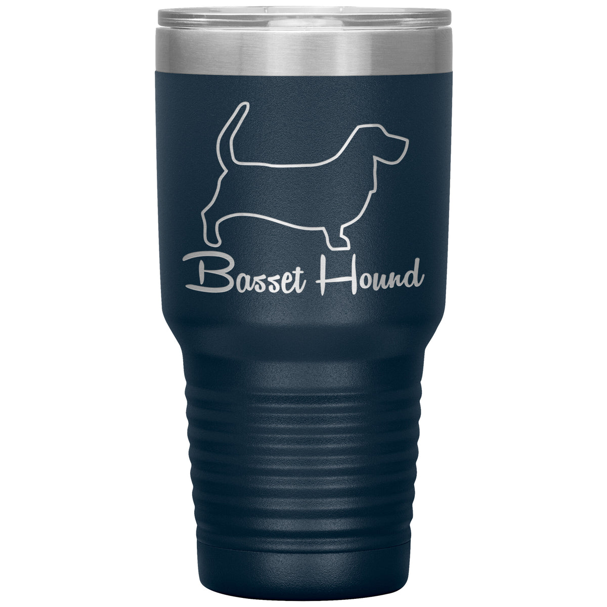 Basset Hound Dog Outlined Silhouette 30oz Insulated Tumbler