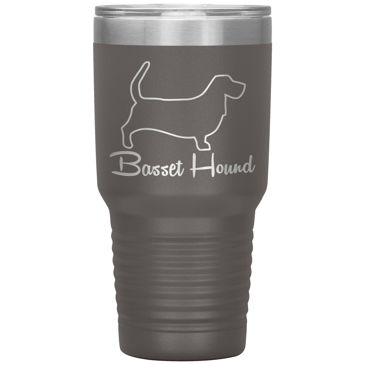 Basset Hound Dog Outlined Silhouette 30oz Insulated Tumbler