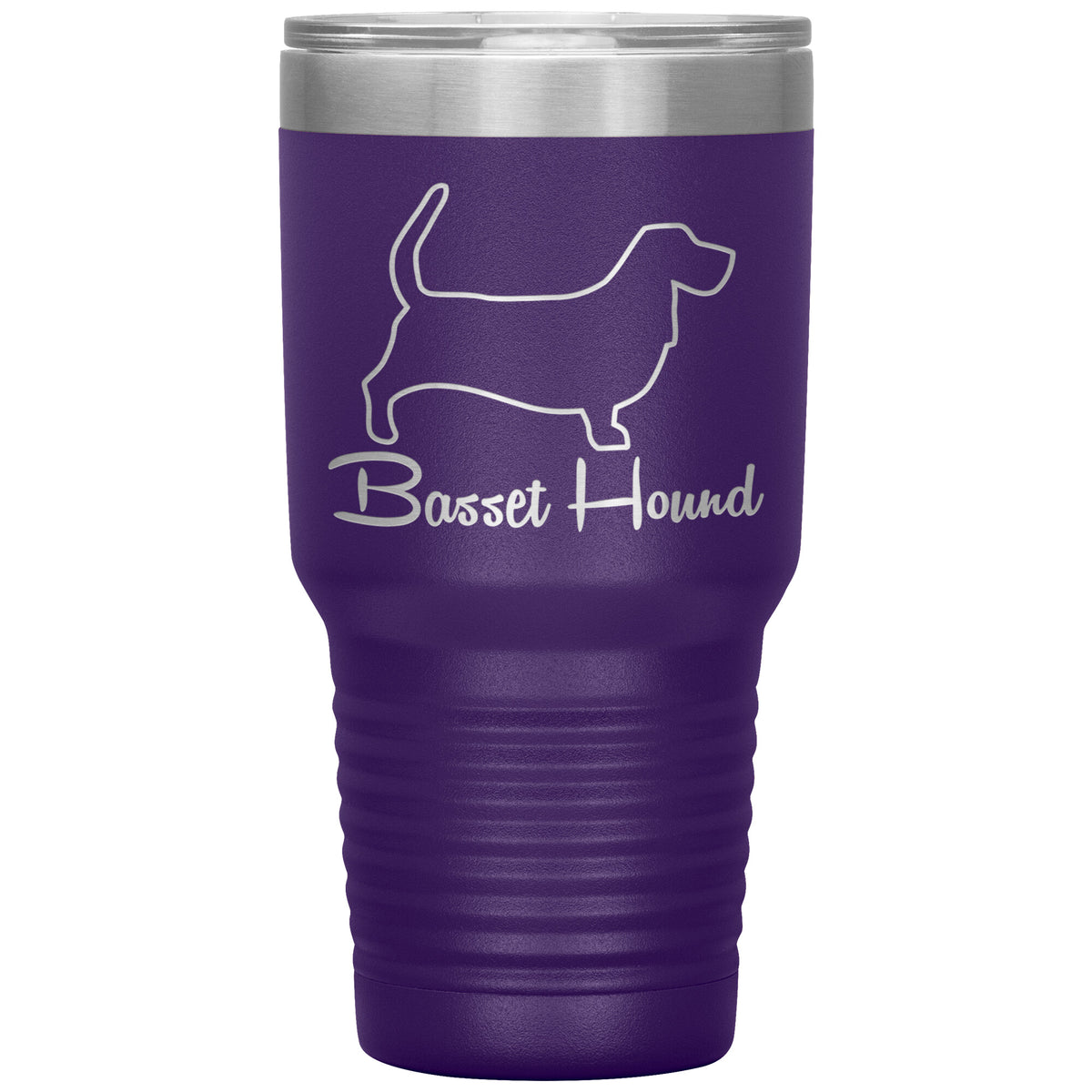 Basset Hound Dog Outlined Silhouette 30oz Insulated Tumbler