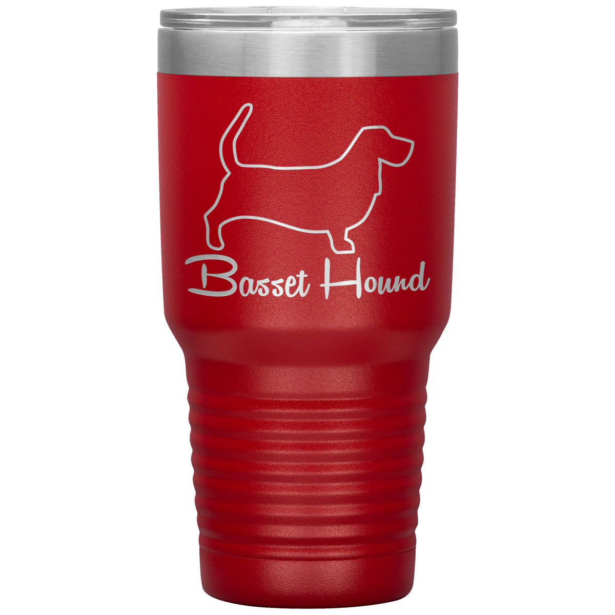 Basset Hound Dog Outlined Silhouette 30oz Insulated Tumbler
