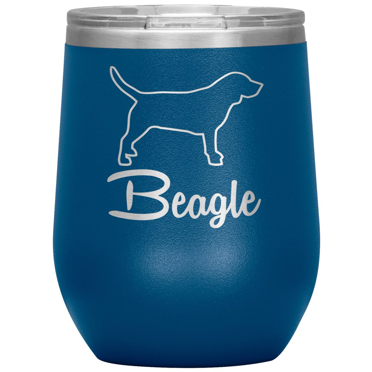 Beagle Dog Outlined Silhouette 12oz Wine Insulated Tumbler